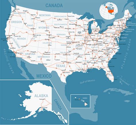 America. Cities States Map に対する画像結果