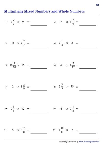 Image result for Multiplying Whole Numbers Worksheet