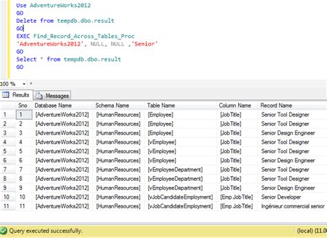 Toradh íomhá ar SQL Search. All Columns