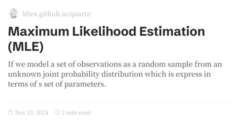 Image result for Maximum Likelihood Estimation MLE