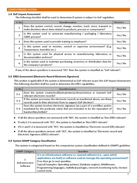 Toradh íomhá ar Computerized System Checklist