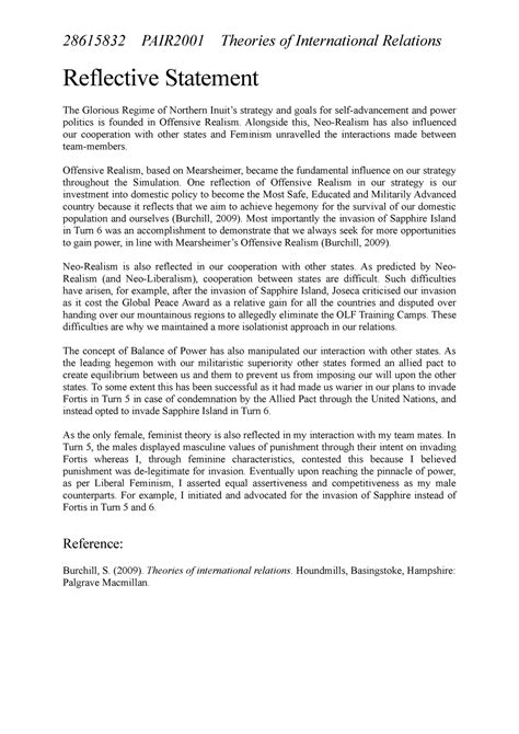 Image result for Reflective Statement Introduction