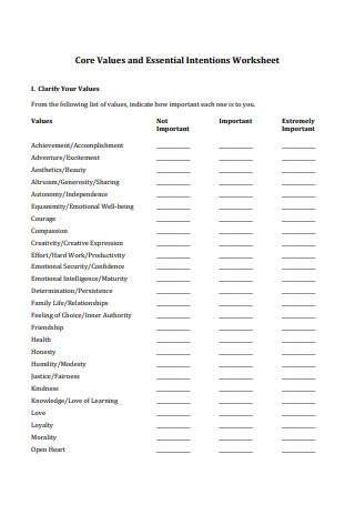 Image result for Core Values Checklist