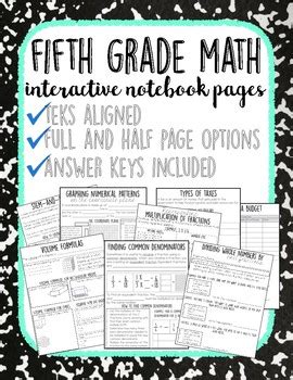 Image result for 5th Grade Math Notebook