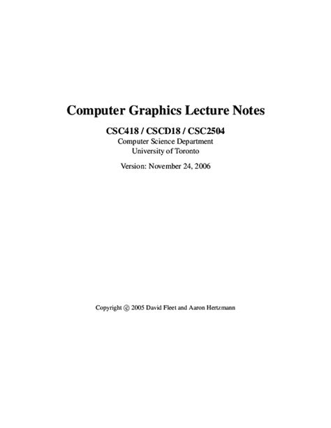 Bildergebnis für Computer Graphics Handwritten Notes PDF