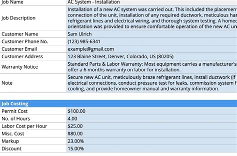 Image result for AC Repair Service Report Format