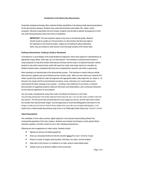 Image result for Script Template for Documentary