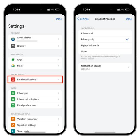 Résultat d’images pour New Email Notification Gmail iPhone