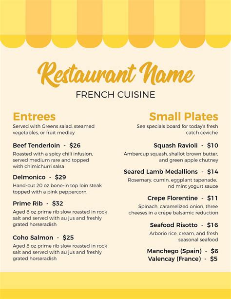 Image result for 3 Course Menu French