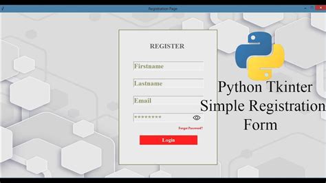 Image result for Simple Registration Form Using Python Tkinter