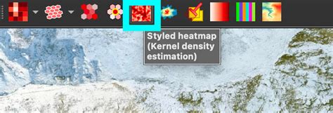Kernel Density Estimation QGIS Layout に対する画像結果