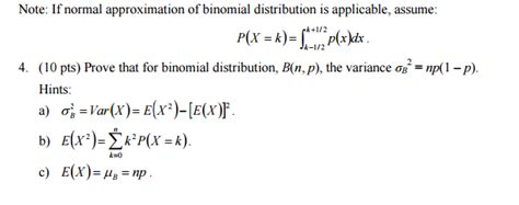 Image result for Formula for Variance in Binomial to Normal Approximation