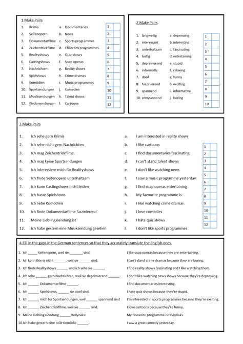 Image result for TES Worksheet TV Programmes