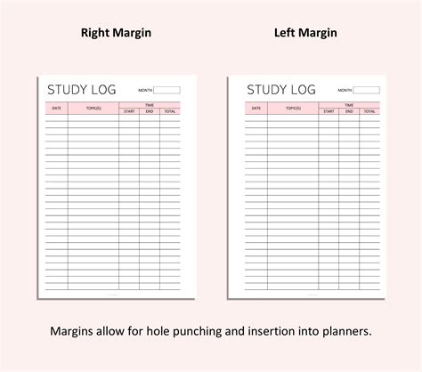 Image result for Study Log Template
