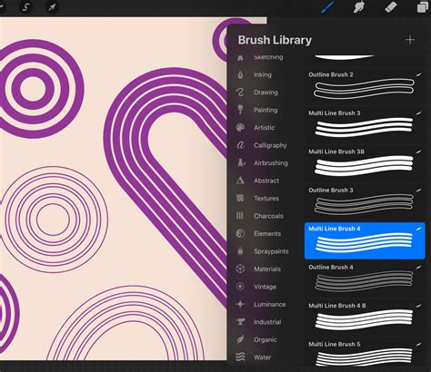Toradh íomhá ar Procreate Outline