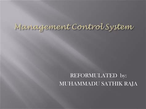 Management Control System as a Function に対する画像結果