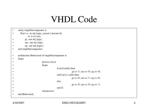 Image result for VHDL Code for 1 Bit Comparator