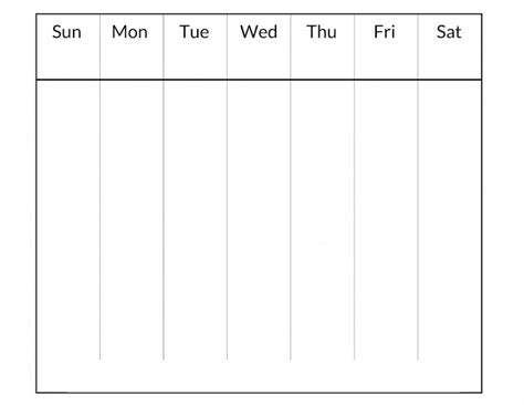 Toradh íomhá ar Blank Calendar Days of Week
