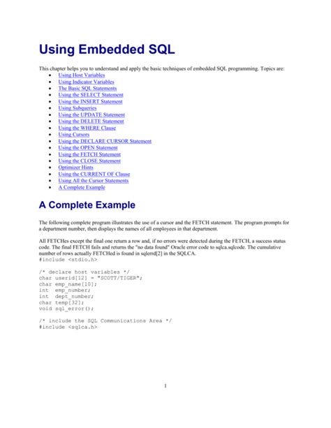 Image result for Give an Example to Illustste Embedded SQL