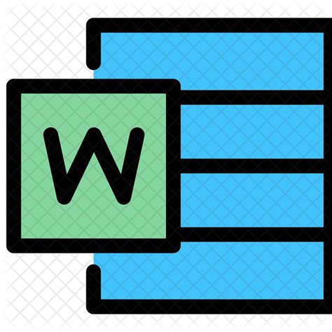 Word File Icon - Download in Colored Outline Style