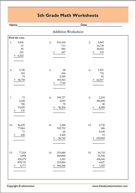 Afbeeldingsresultaten voor Math Print Sheets Free 5th Grade