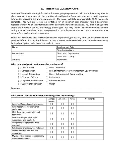 Standard Exit Interview Questions に対する画像結果