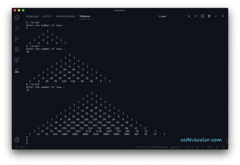 Image result for Pascal Triangle in C Optimized Code