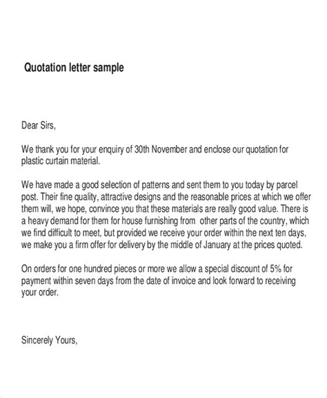 Image result for Sample Quotation Letter Format