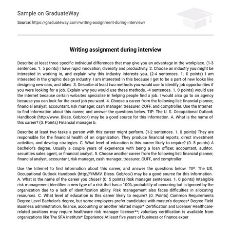 Image result for Interview Assignment Sample
