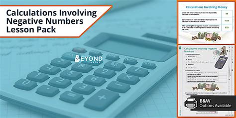 Image result for Calculations with Negative Numbers Algebra Print