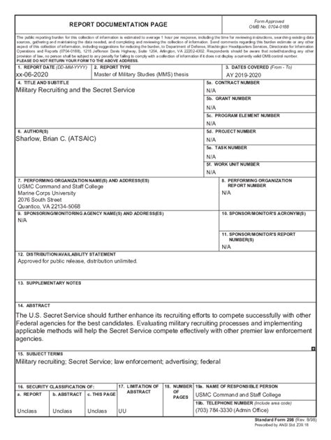 Image result for Form Layout Target for Secret Service