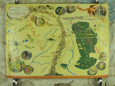 1973 Vintage Map of Middle Earth Poster, J.R.R. Tolkien, by Pauline ...