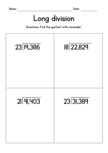 Math Division 5 Digit に対する画像結果