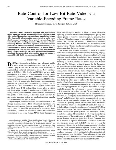 Low Bitrate Video Encoding-க்கான படிம முடிவு