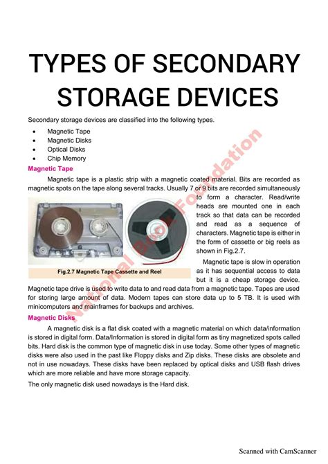Image result for Types of Secondary Storage Devices