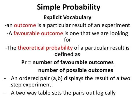 Image result for Outcome Probability Definition