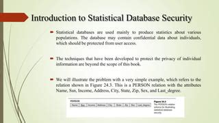 Statistical Database Security PPT に対する画像結果