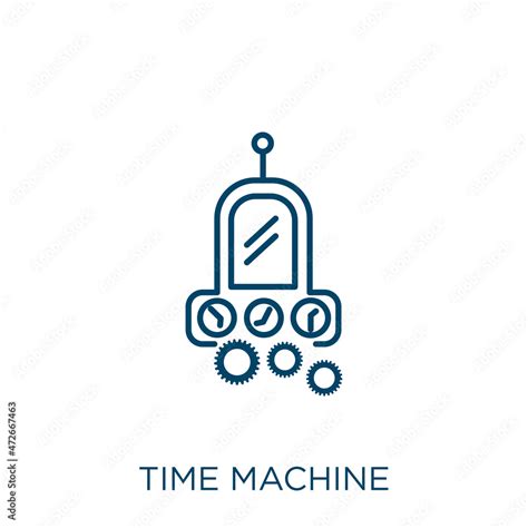 time machine icon. Thin linear time machine outline icon isolated on ...