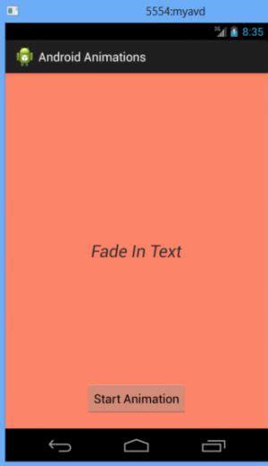 Toradh íomhá ar Android Studio Animation Game