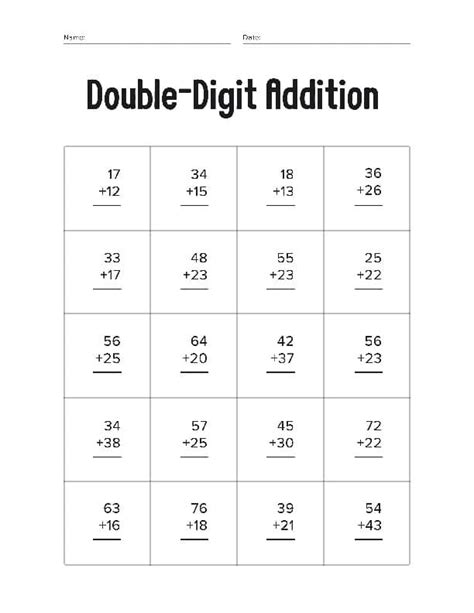 Image result for Cut and Paste Double-Digit Addition Worksheets