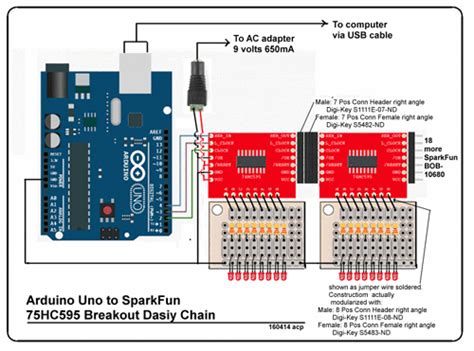 Daisy Chain 74HC595 Arduino-এর ছবি ফলাফল