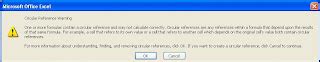 Résultat d’images pour Excel Circular Reference Warning Message