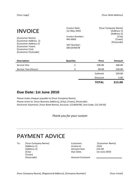 Example of Invoice Template に対する画像結果