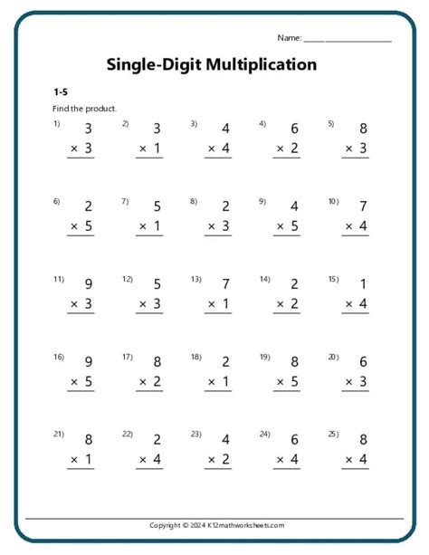 Image result for 3rd Grade Math Worksheets Multiplication 1-10