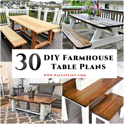30 Rustic DIY Farmhouse Table Plans (Free PDF Plan)