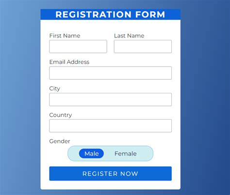 Afbeeldingsresultaten voor Registration Form in HTML Code Sample
