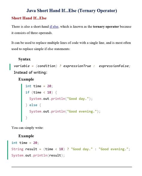 Image result for Single Line Else Statement Java