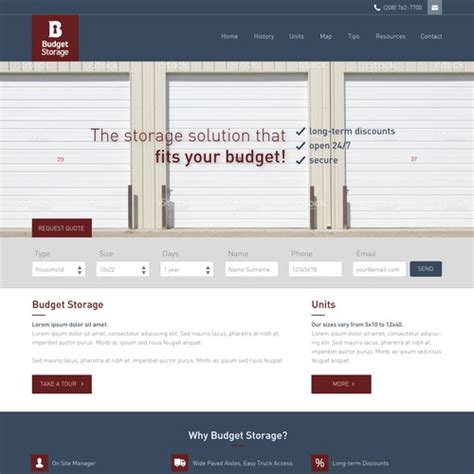 Image result for Storage Web Design HTML