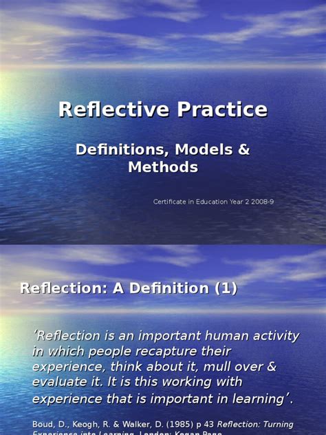 Image result for Introduction to Reflective Practice