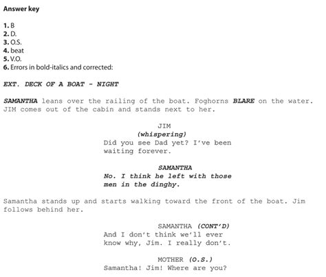 Image result for Screenplay Example for 8th Grader